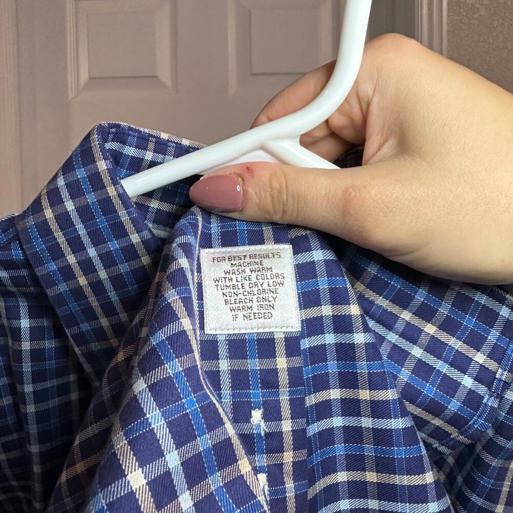 Blue Check Button Down By Peter Millar - image 4